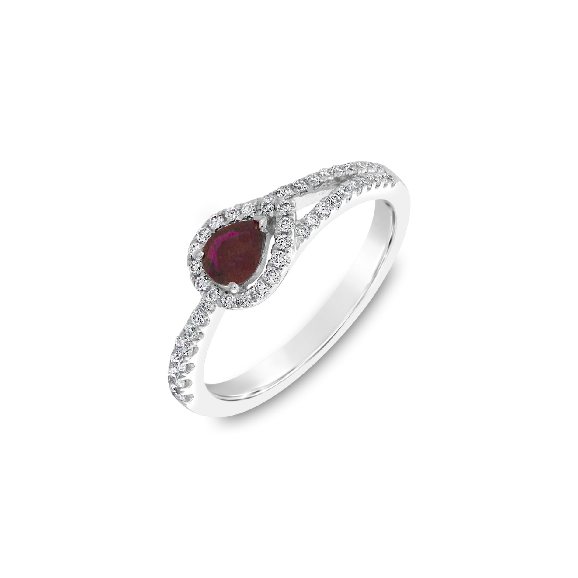 Ring Κ18 with Brilliant & Ruby