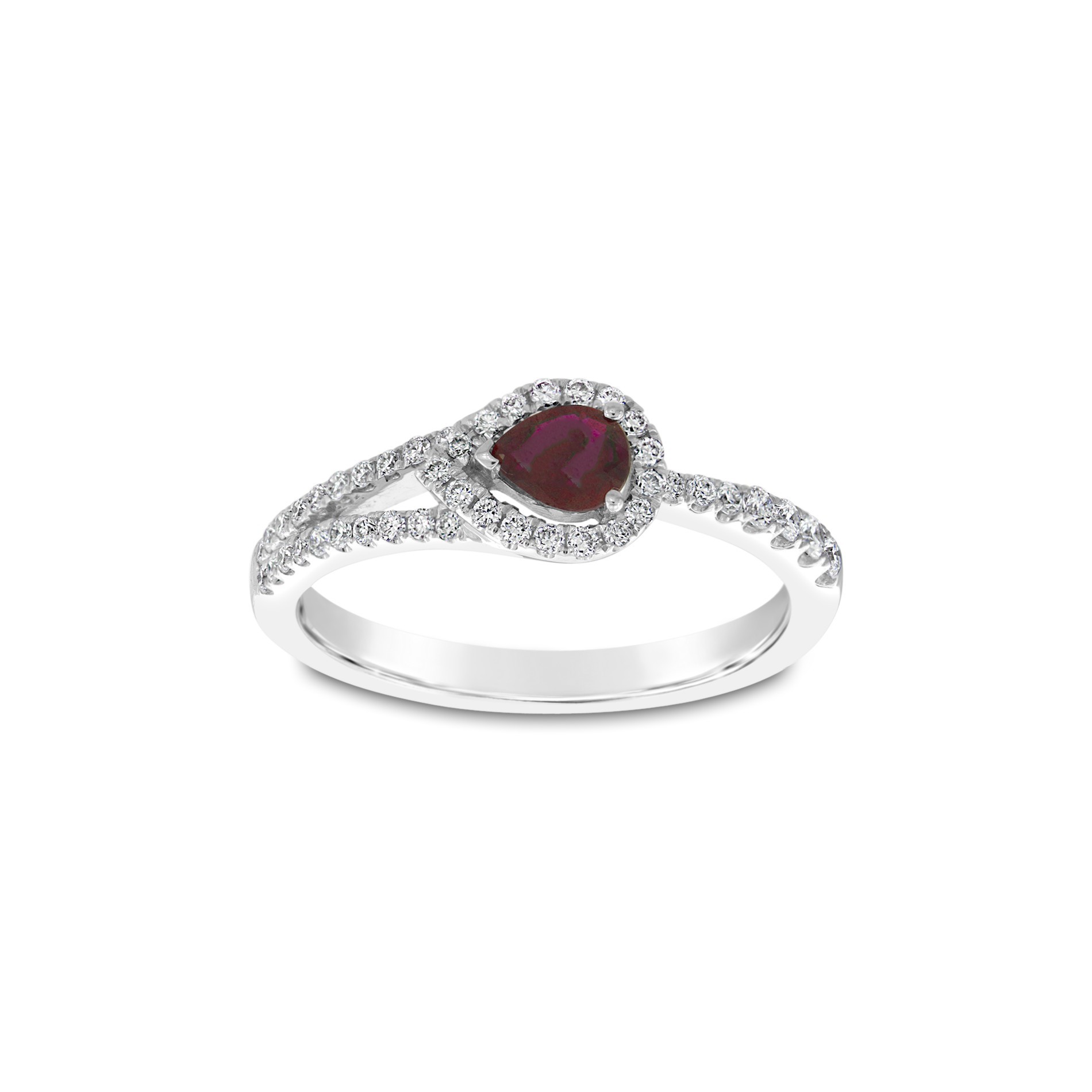 Ring Κ18 with Brilliant & Ruby