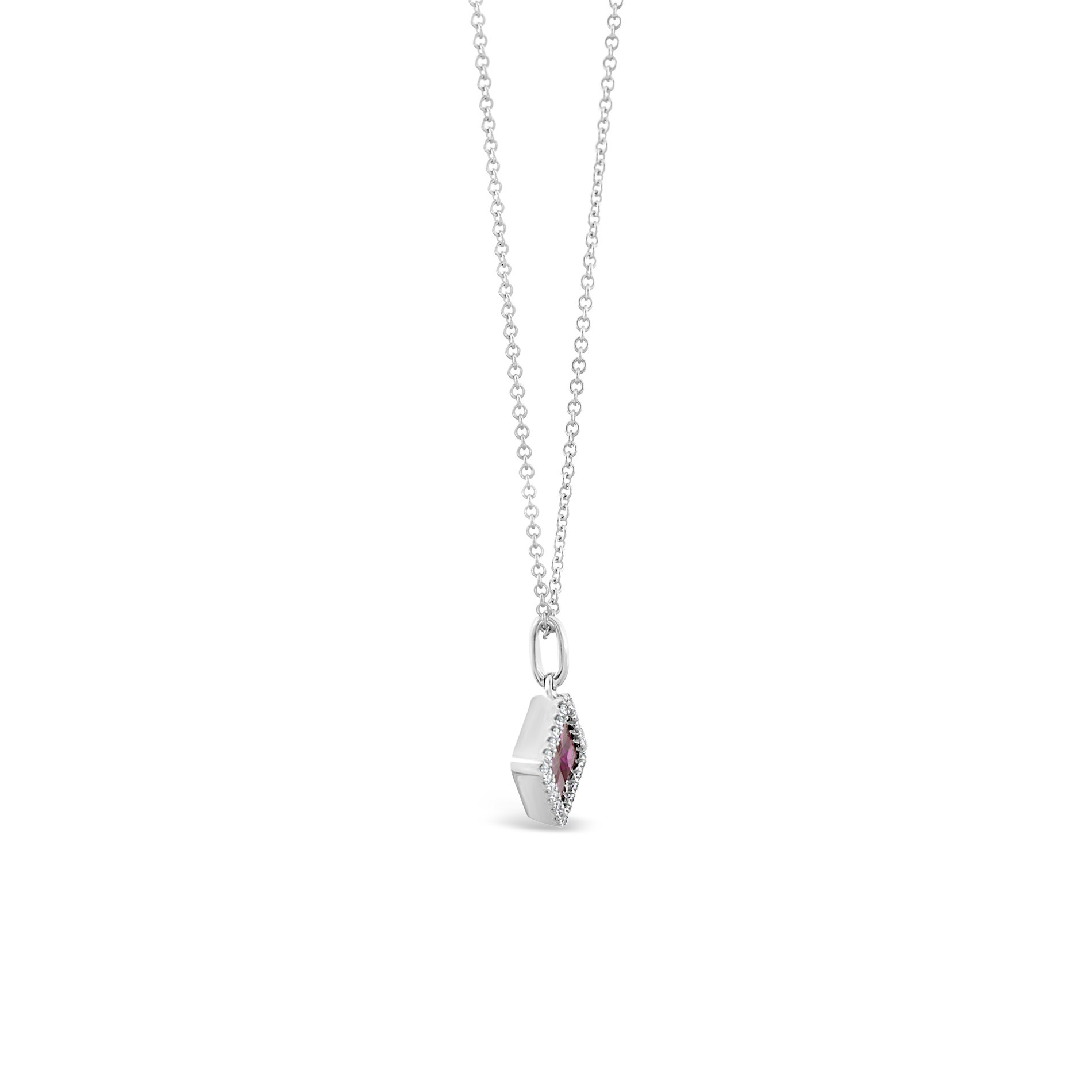 Necklace Κ18 with Brilliant & Ruby